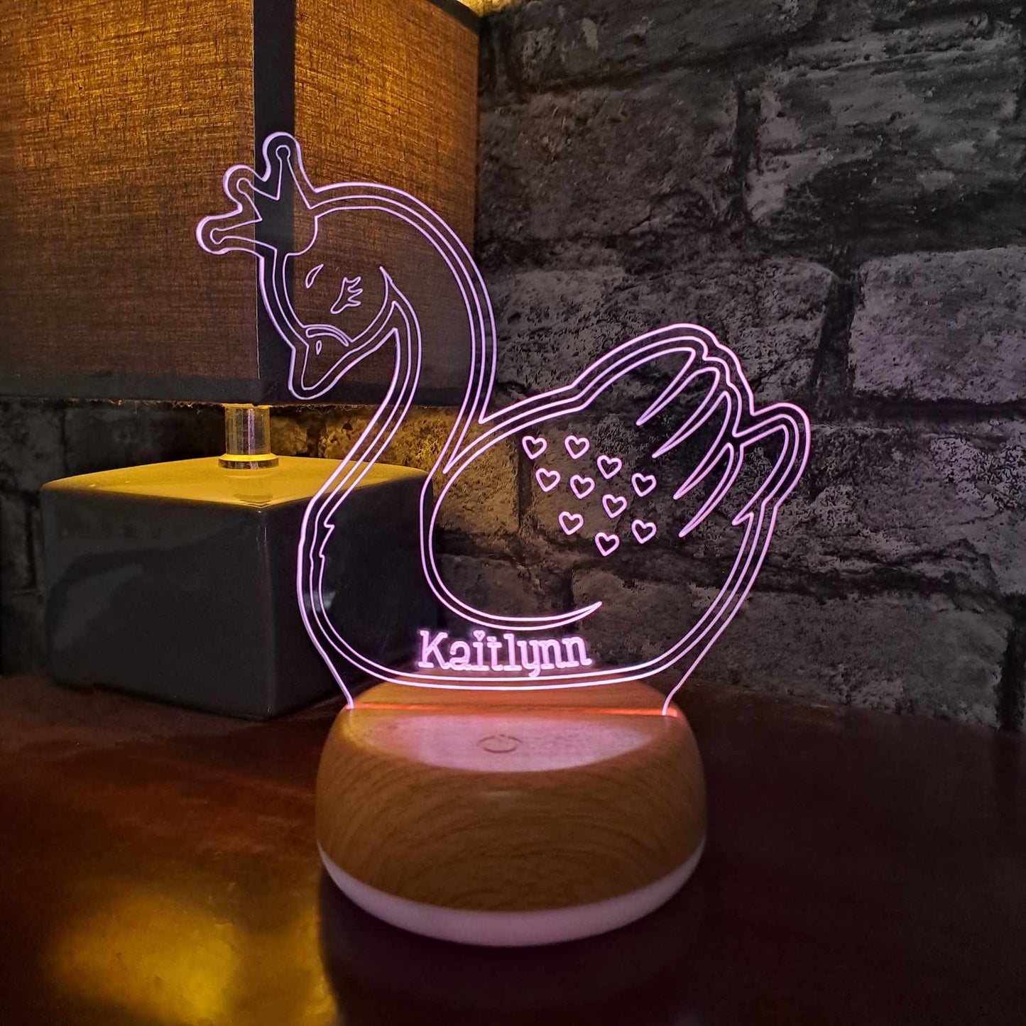 Personalised Swan LED Lamp Night Light