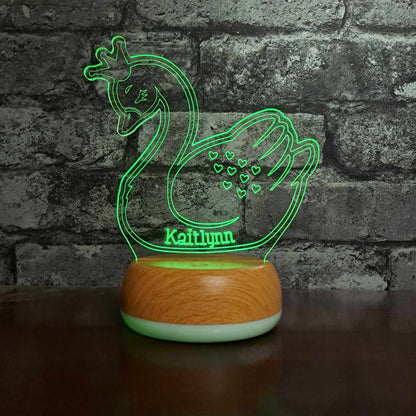 Personalised Swan LED Lamp Night Light