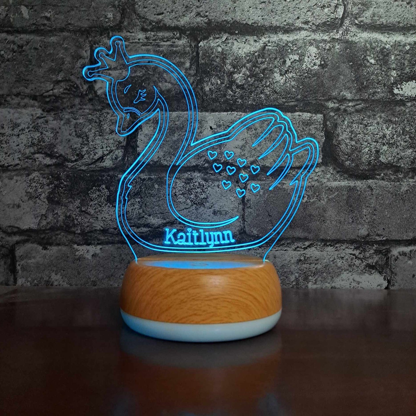 Personalised Swan LED Lamp Night Light