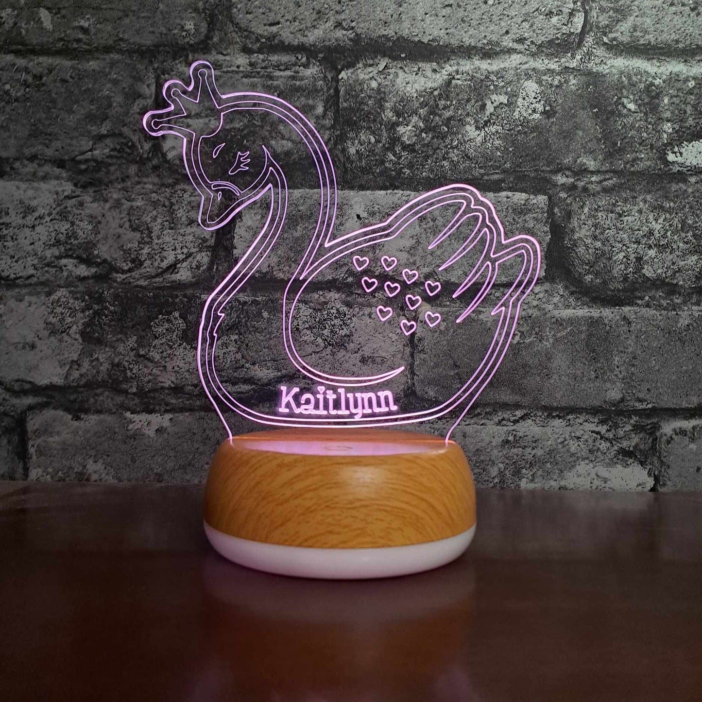 Personalised Swan LED Lamp Night Light