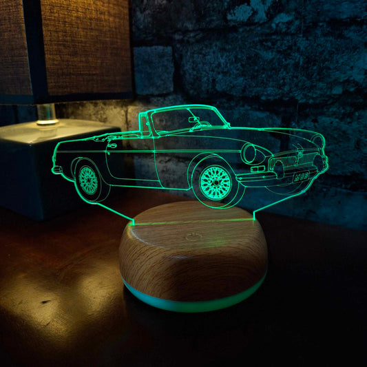 Personalised MGB Sports Car LED Lamp Night Light