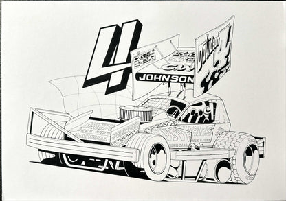 Brisca F1 #4 Dan Johnson Caricature Print