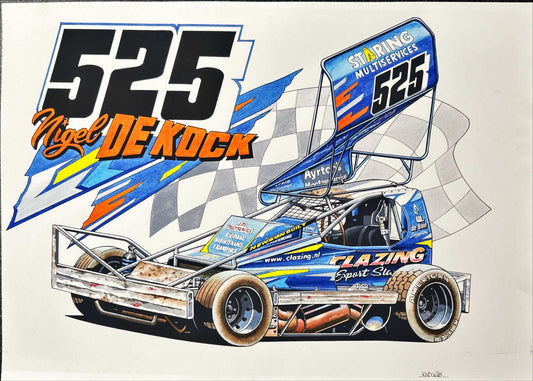 Brisca F1 #525 Nigel De Kock Caricature Print