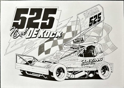 Brisca F1 #525 Nigel De Kock Caricature Print