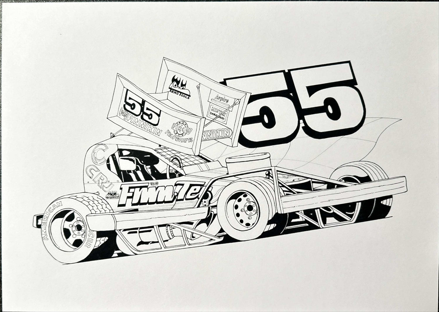 Brisca F1 #55 Craig Finniken Caricature Print