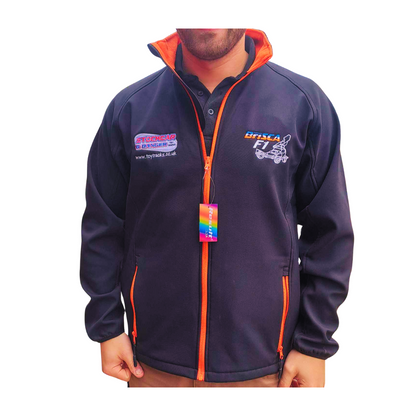 Brisca F1 Embroidered Black and Orange Jacket