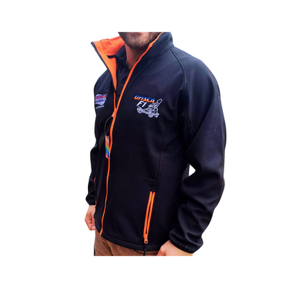 Brisca F1 Embroidered Black and Orange Jacket