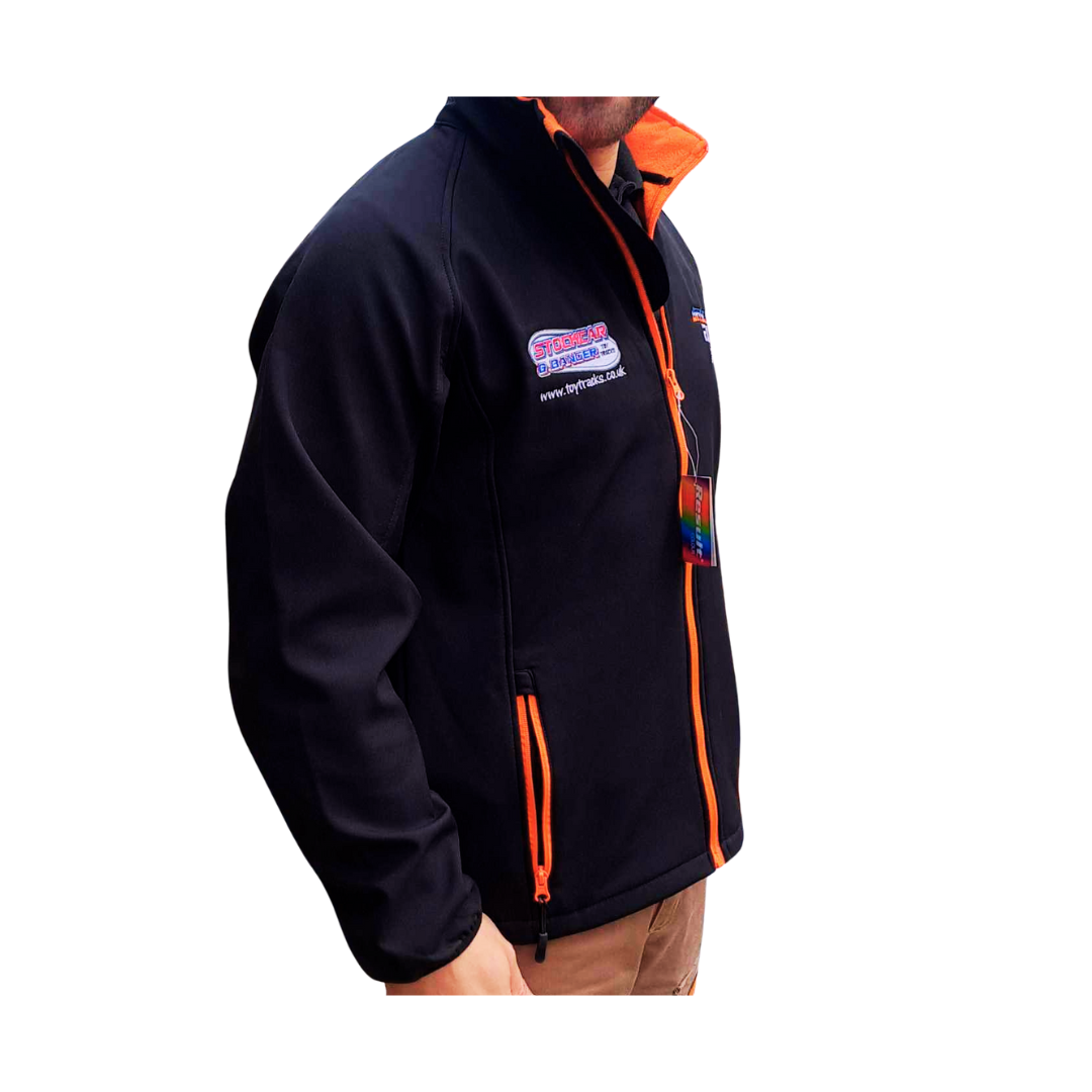 Brisca F1 Embroidered Black and Orange Jacket