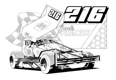 Brisca F1 #216 Jack France Caricature Print