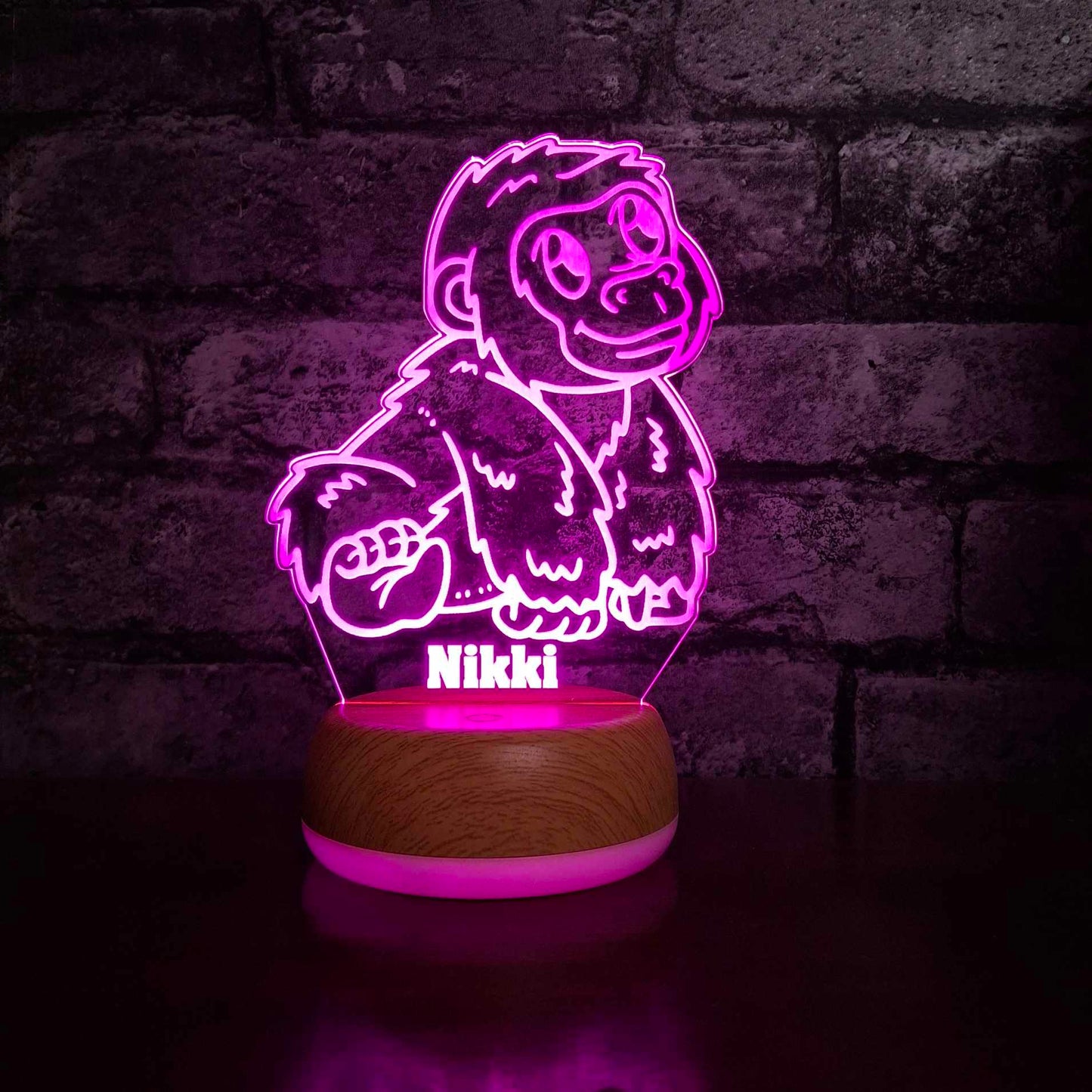 Personalised Baby Gorilla LED Lamp Night Light