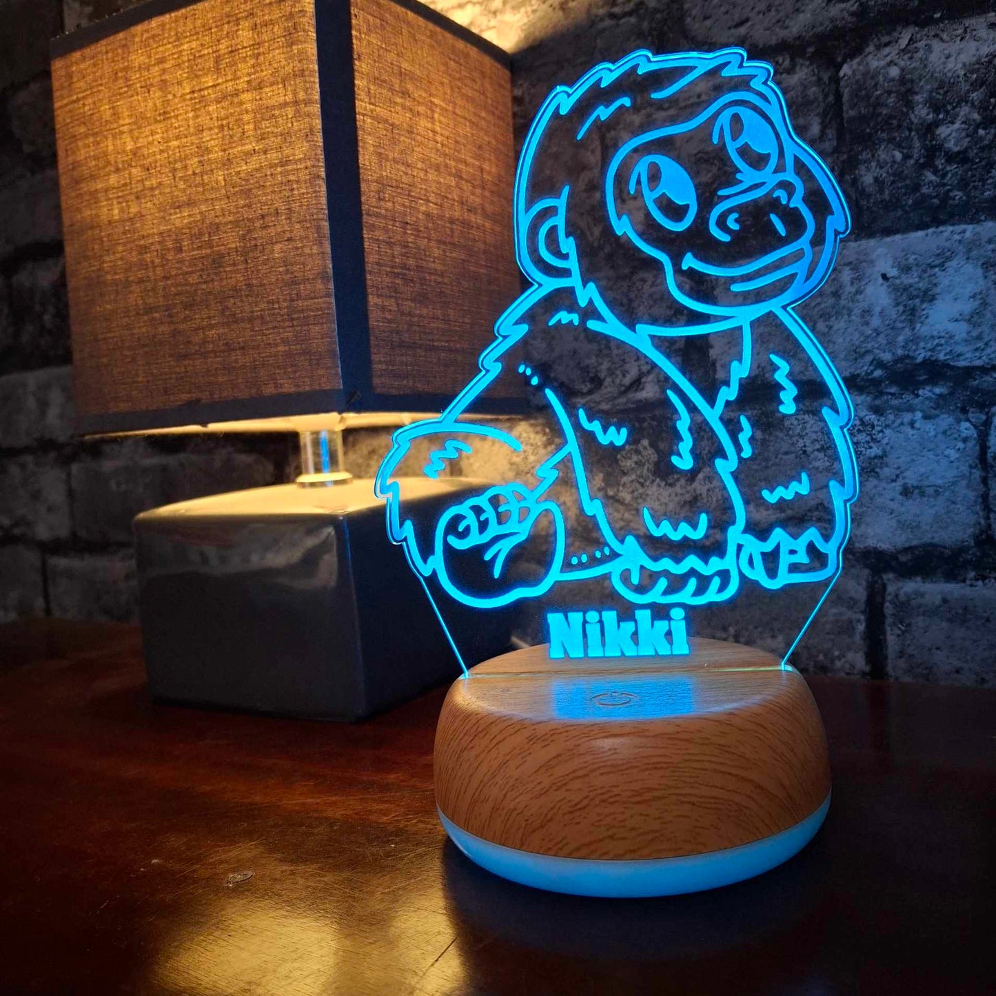 Personalised Baby Gorilla LED Lamp Night Light