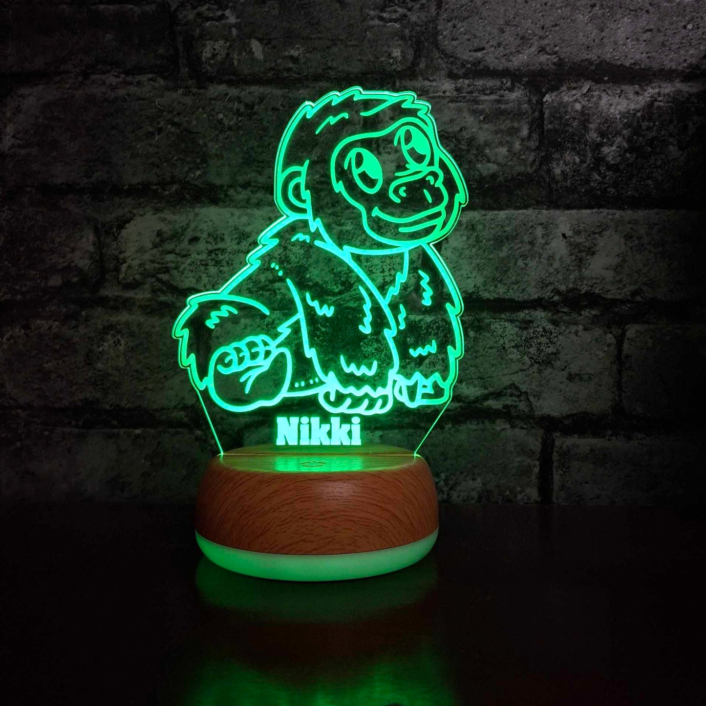 Personalised Baby Gorilla LED Lamp Night Light