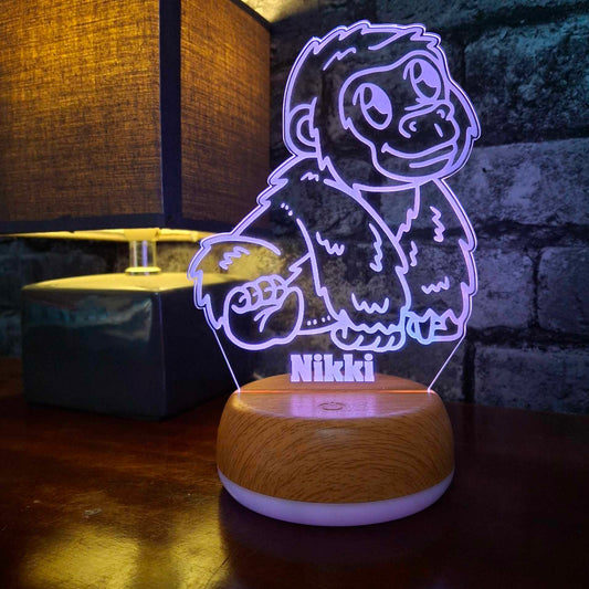 Personalised Baby Gorilla LED Lamp Night Light