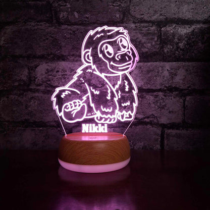 Personalised Baby Gorilla LED Lamp Night Light