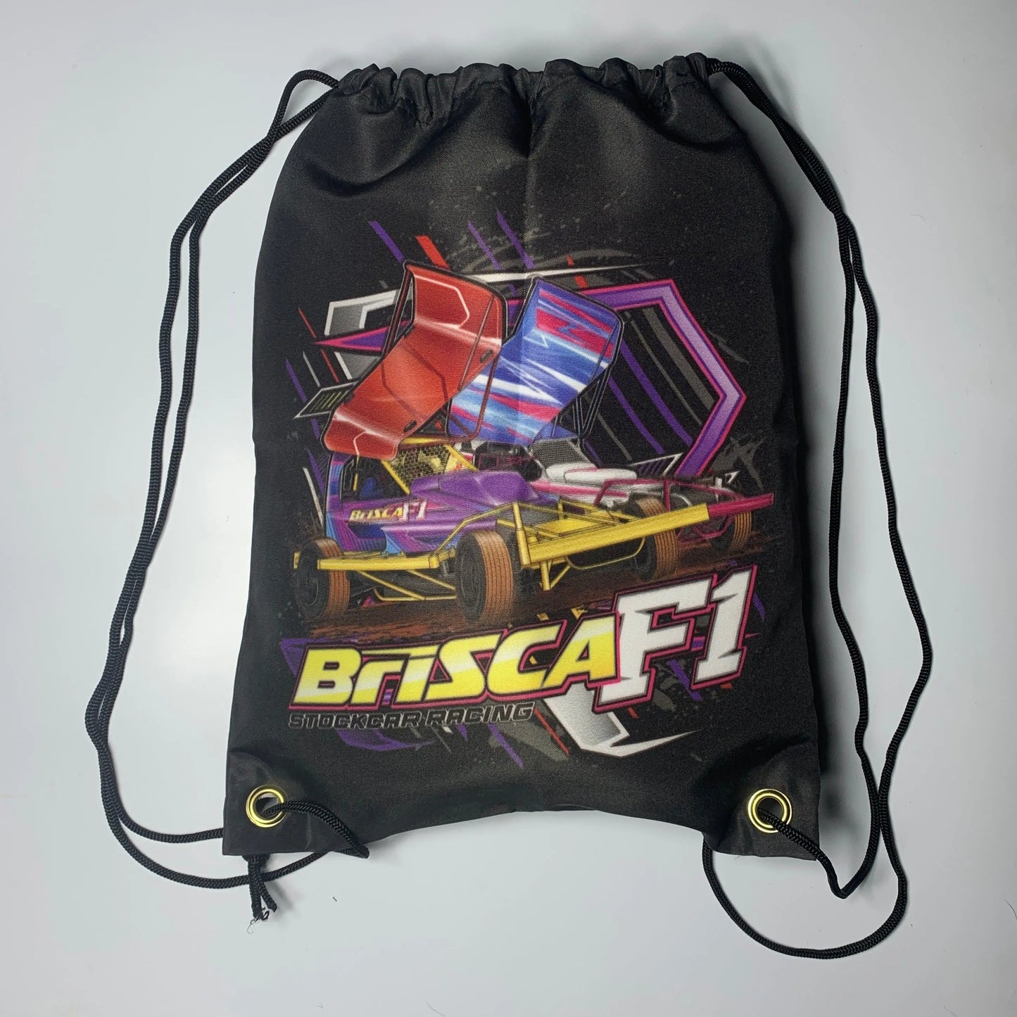 Black Brisca F1 Drawstring Bag - Sports Bag  Bag Stock Car & Banger Toy Tracks