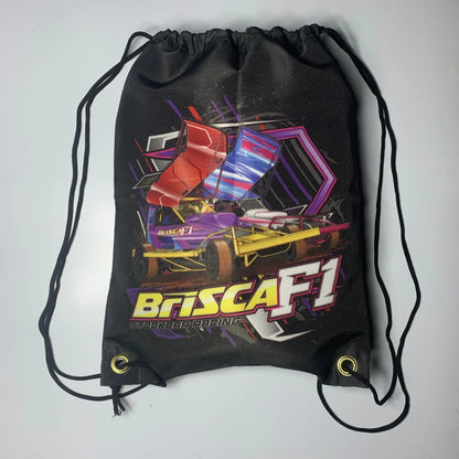 Black Brisca F1 Drawstring Bag - Sports Bag  Bag Stock Car & Banger Toy Tracks