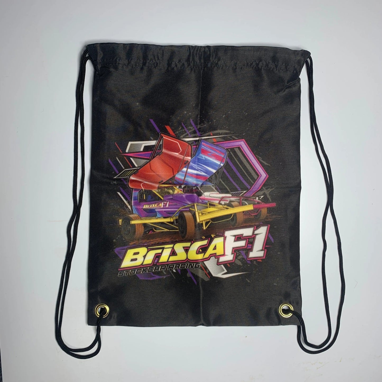 Black Brisca F1 Drawstring Bag - Sports Bag  Bag Stock Car & Banger Toy Tracks