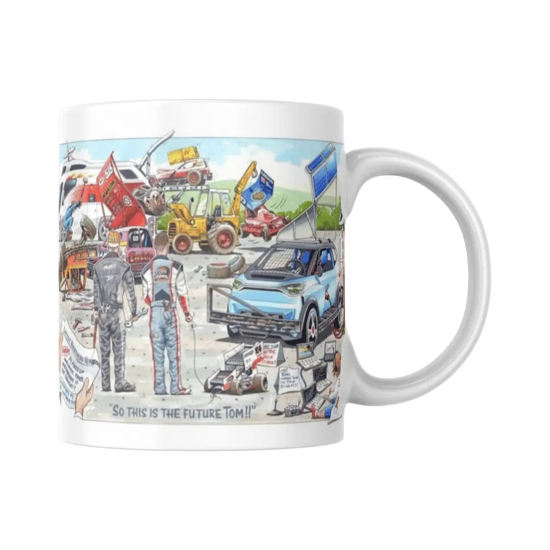 Brisca F1 Cartoon "This is the future Tom" White Mug  Mugs Stock Car & Banger Toy Tracks