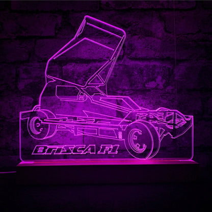 Shale Wing BRISCA F1 NIGHT LIGHT - LARGE WOODEN BASE - Night Light - Stock Car & Banger Toy Tracks