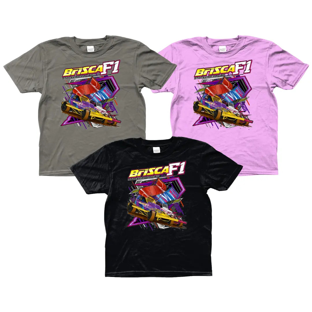 Brisca F1 T-Shirts - Children's Sizes  Tee Shirt Stock Car & Banger Toy Tracks