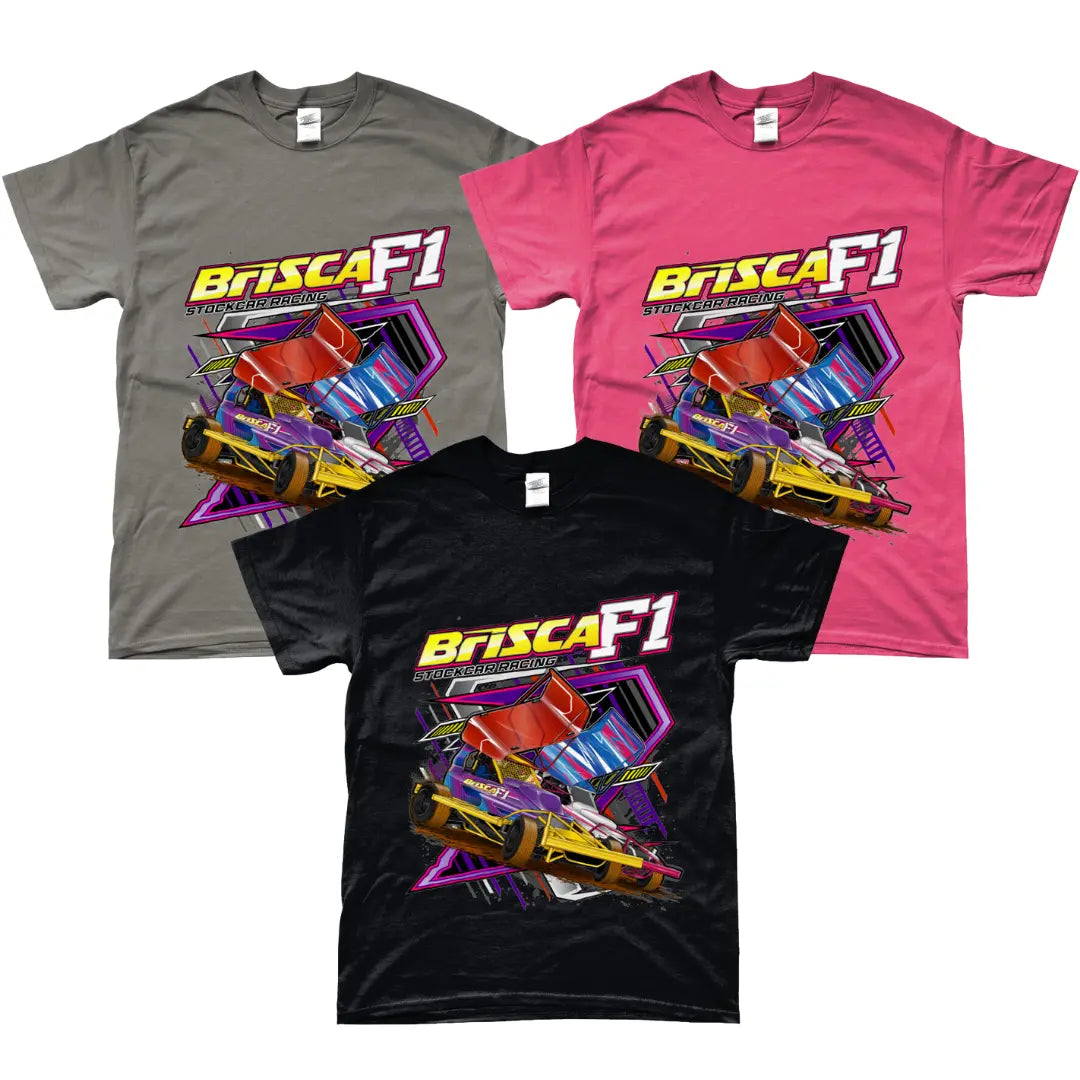 Brisca F1 T-Shirts  Tee Shirt Stock Car & Banger Toy Tracks