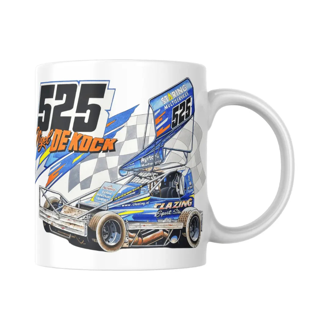 Brisca F1 #525 White Mug  Mugs Stock Car & Banger Toy Tracks