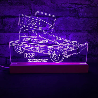 Brisca V8 Hotstox NIGHT LIGHT - LARGE WOODEN BASE - Night Light - Stock Car & Banger Toy Tracks