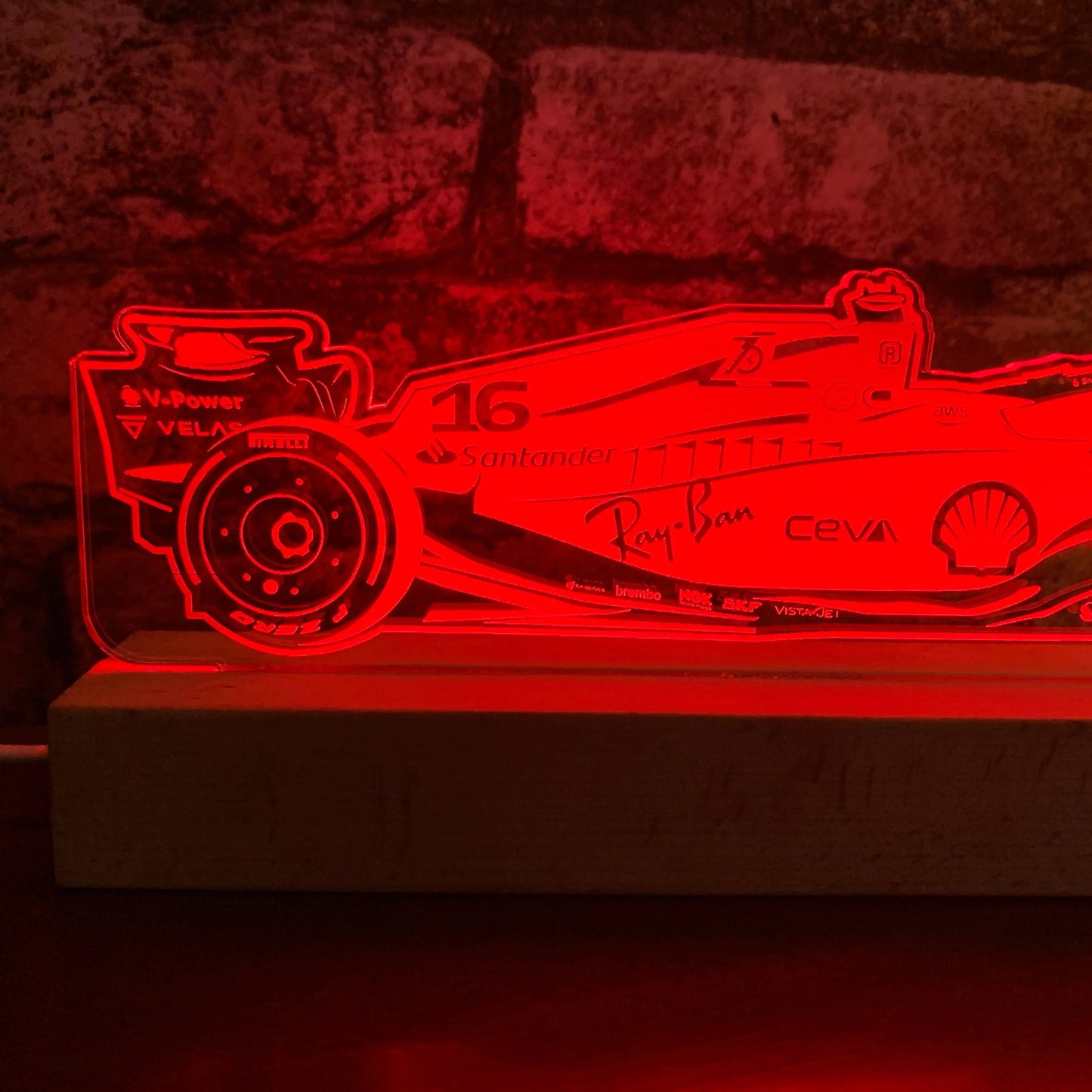 Ferrari - Charles Leclerc 16 F1 Night Light - Night Light - Stock Car & Banger Toy Tracks