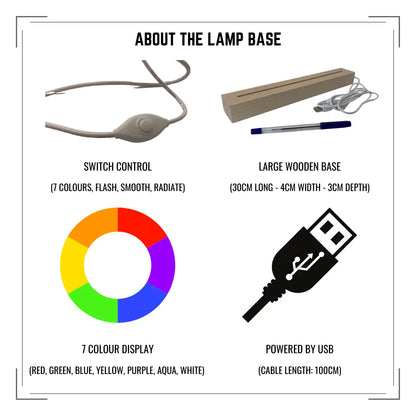 LED large wooden base