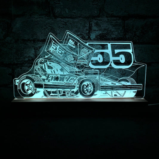 Craig Finnikin 55 Brisca F1 Night Light - Large Wooden Base - Night Light - Stock Car & Banger Toy Tracks