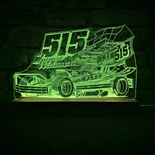 Frankie Wainman Jnr 515 Brisca F1 Night Light - Large Wooden Base - Night Light - Stock Car & Banger Toy Tracks