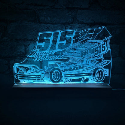 Frankie Wainman Jnr 515 Brisca F1 Night Light - Large Wooden Base - Night Light - Stock Car & Banger Toy Tracks