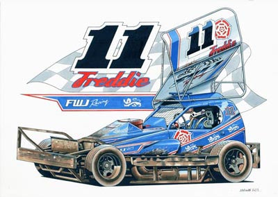 Brisca F1 #11 Freddie Flintoff Caricature Print