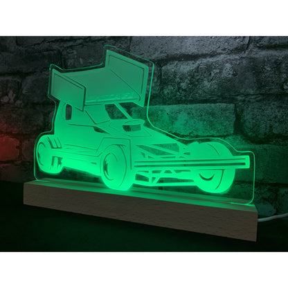 FROSTED Brisca F1 Night Light - Large Wooden Base - Night Light - Stock Car & Banger Toy Tracks