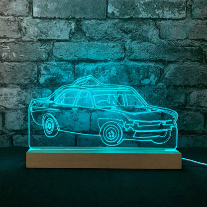 Granada Drift Banger Night Light - Large Wooden Base - Night Lights & Ambient Lighting - Stock Car & Banger Toy Tracks