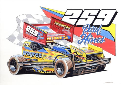 Brisca F1 #259 Paul Hines Caricature Print