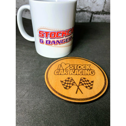 I love stock car racing - Wooden Coaster - Coasters - Stock Car & Banger Toy Tracks