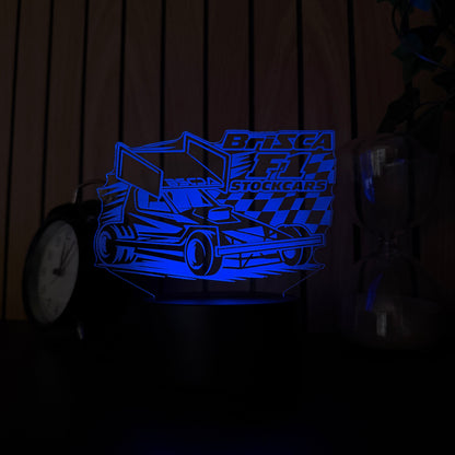 Blue lighted object brsica f1 stockcar gift for stockcar racing fans 