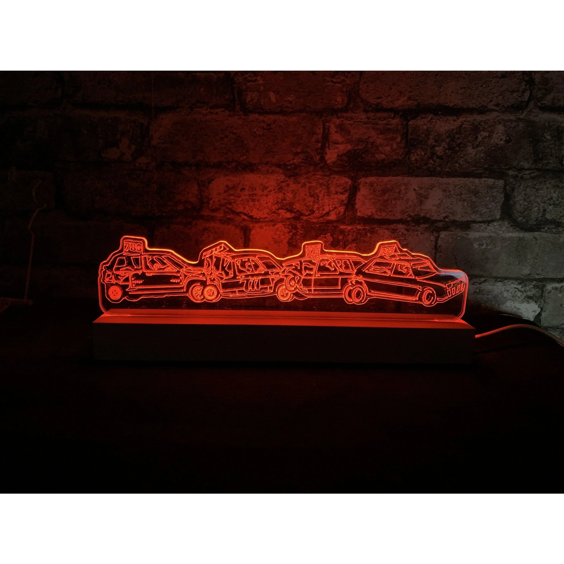 Jacking Train - Banger Night Light - Large Wooden Base - Night Light - Stock Car & Banger Toy Tracks