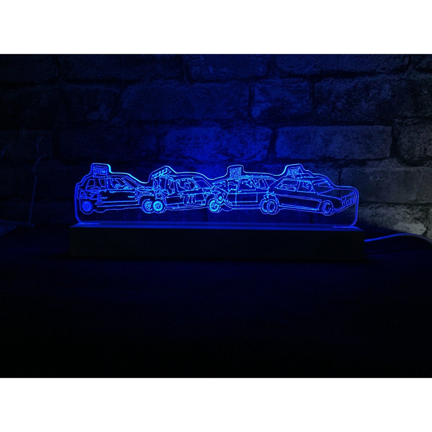 Jacking Train - Banger Night Light - Large Wooden Base - Night Light - Stock Car & Banger Toy Tracks