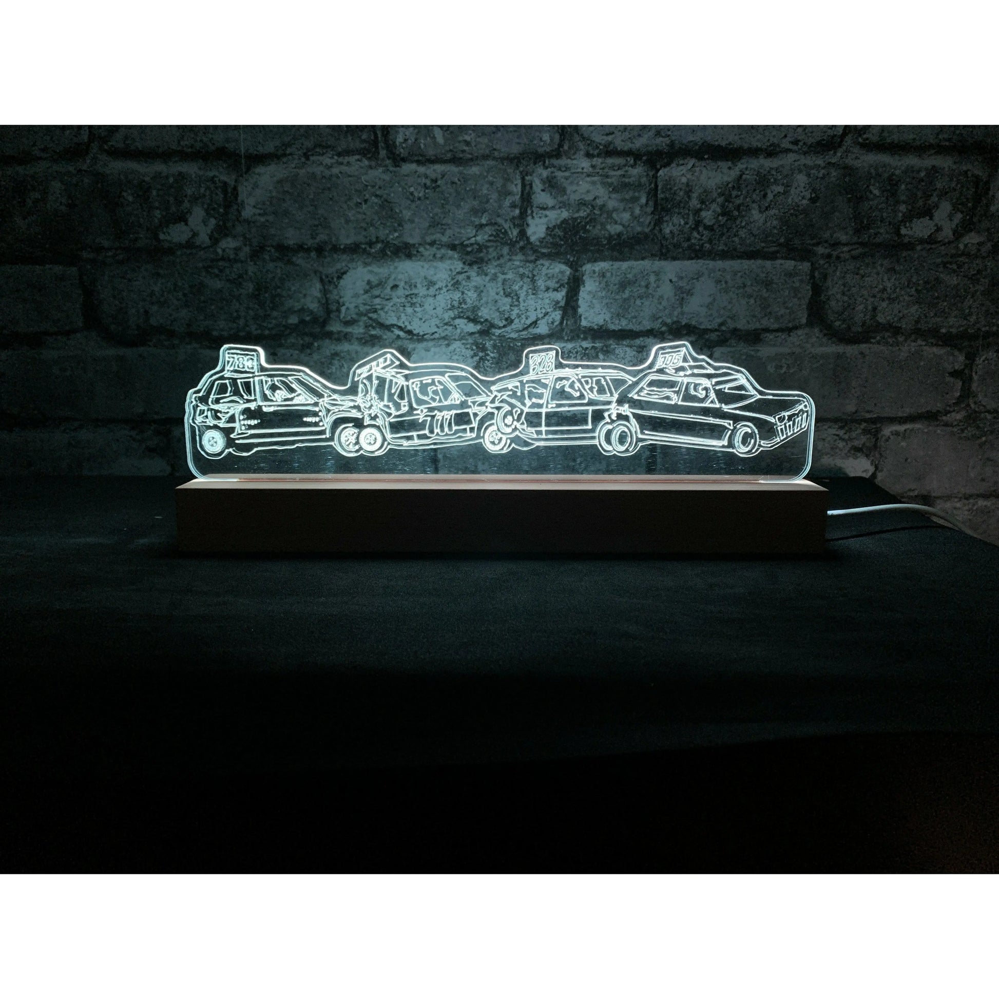 Jacking Train - Banger Night Light - Large Wooden Base - Night Light - Stock Car & Banger Toy Tracks