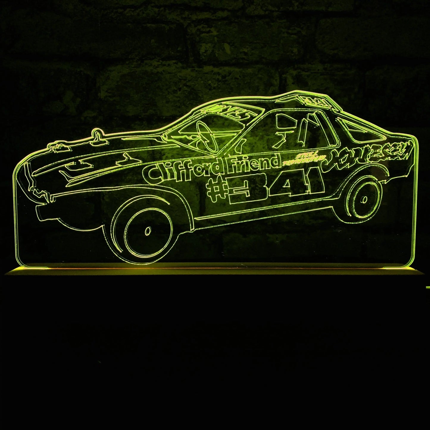 Jonesey #341 - Banger Night Light - Large Wooden Base - Night Light - Stock Car & Banger Toy Tracks