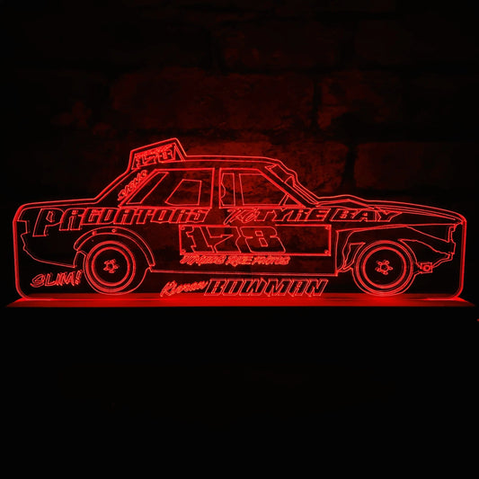 Kieran Bowman #178 - Banger Night Light - Large Wooden Base - Night Light - Stock Car & Banger Toy Tracks