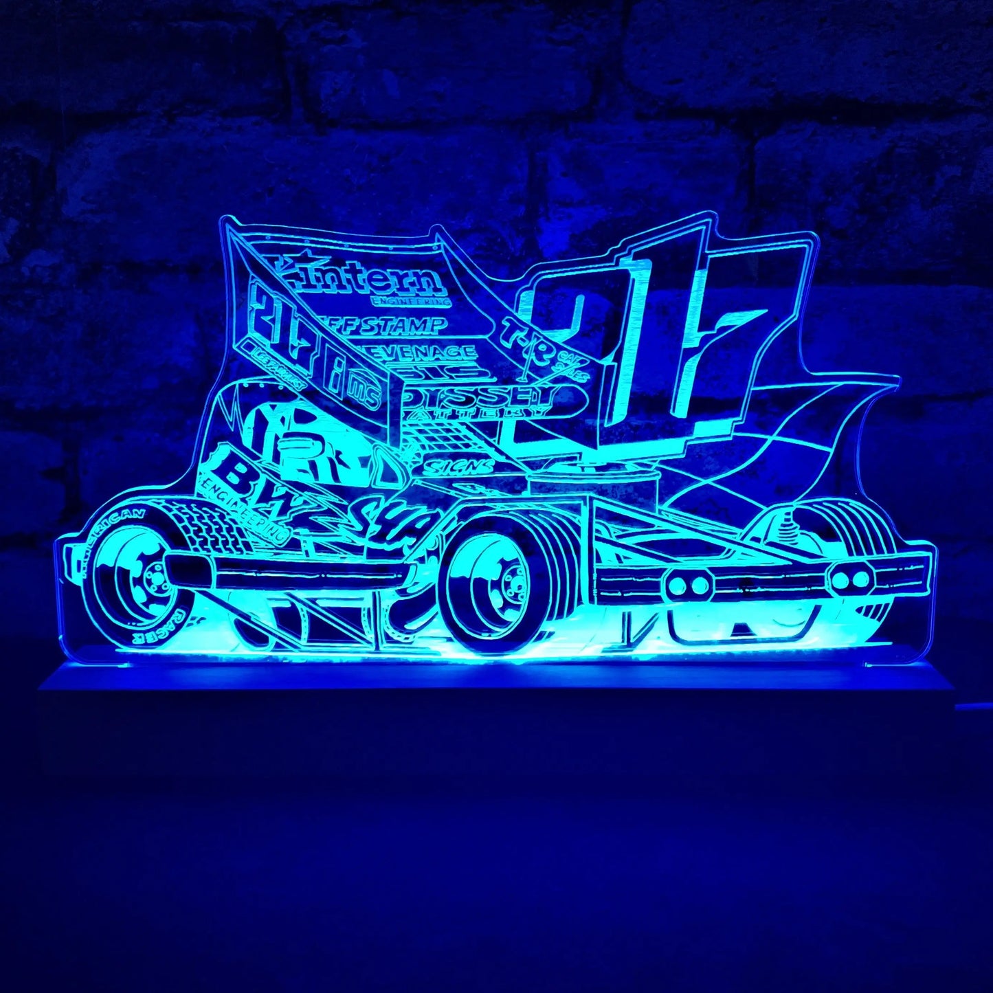 Lee Fairhurst 217 Brisca F1 Night Light - Large Wooden Base - Night Light - Stock Car & Banger Toy Tracks