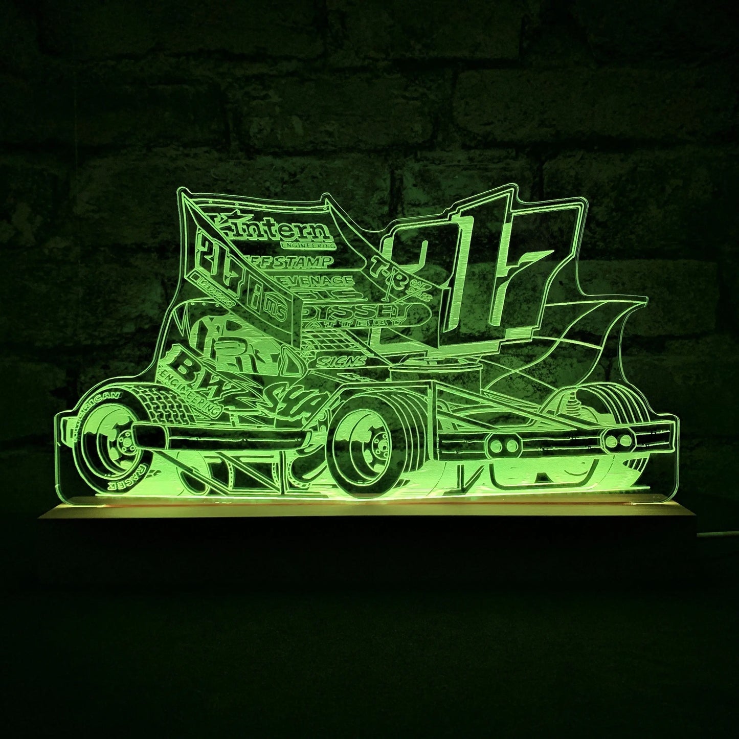 Lee Fairhurst 217 Brisca F1 Night Light - Large Wooden Base - Night Light - Stock Car & Banger Toy Tracks