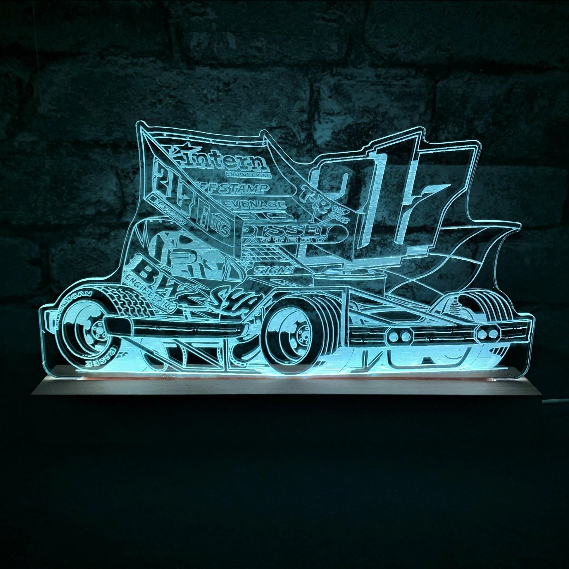 Lee Fairhurst 217 Brisca F1 Night Light - Large Wooden Base - Night Light - Stock Car & Banger Toy Tracks