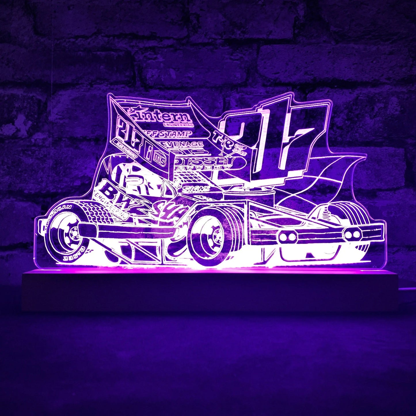 Lee Fairhurst 217 Brisca F1 Night Light - Large Wooden Base - Night Light - Stock Car & Banger Toy Tracks