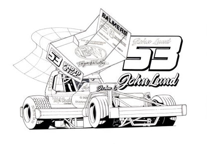 Brisca F1 #53 John Lund Caricature Print