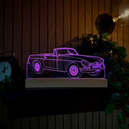 Personalised MGB Sports Car LED Lamp Night Light