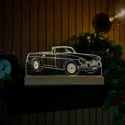 Personalised MGB Sports Car LED Lamp Night Light